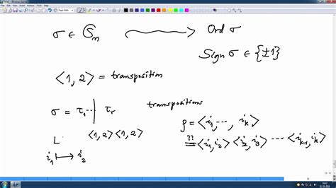 signature of a permutation.